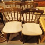 Four stick back chairs