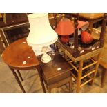 Mixed items including hall table and table lamps