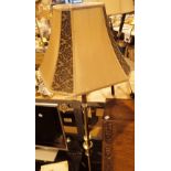 Brass modern standard lamp with shade