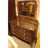 Mahogany dressing table with two short over three long drawers