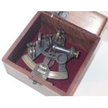 Boxed brass sextant