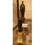 Two antique brass hand bells