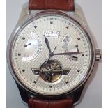 Parnis automatic skeleton gents wristwatch CONDITION REPORT: Working at lotting up