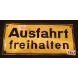 German tinplate sign 33 x 16 cm H