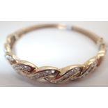 9ct gold hinged diamond bangle approximately 2.00ct 19g RRP £3000.