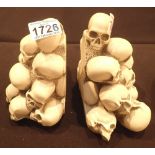 Pair of Design Clinic skull tower bookends