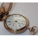 Gold plated crown wind pocket watch by Bay State