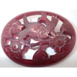 Large red bakelite brooch 7 x 5.