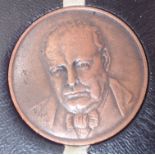Bronze boxed Churchill 80th birthday medallion