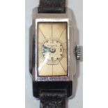 Medana Art Deco ladies wristwatch on a leather strap