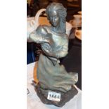 Bronze figurine of a Woman with Child signed Genesis Ireland H: 30 cm