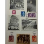 Third Reich cards and German stamps CONDITION REPORT: Just one page of cards and
