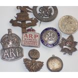 Collection of WWII civilian and military badges some silver examples including Cheshire Air Walker