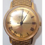 Sekonda 17 jewel gents wristwatch on a yellow metal strap