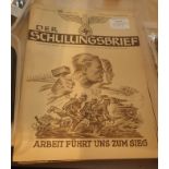 Five copies of WWII magazine Der Schulungsbrief dated 1942 and 1943