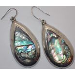 Pair of 925 silver oval earrings