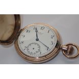 Gold plated crown wind Waltham pocket watch