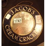 Jacobs Crackers advertising mirror D: 20 cm CONDITION REPORT: Gilding losses few