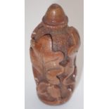 Carved oak leaf and acorn wooden finial