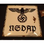 Original German WWII enamel sign complete with bullet hole.