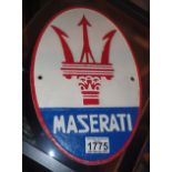 Cast iron Maserati sign L: 29 cm