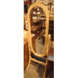 Free standing cheval mirror on swivel base