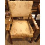 Upholstered oak framed armchair