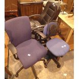 Three office chairs