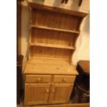 Pine dresser with two drawers over two cupboards 92 x 43 x 184 cm H