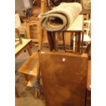 Mixed furniture including pine coffee table clothes hanger and a Chinese rug