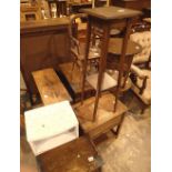 Mixed furniture including childs chair two sewing boxes Lloyd Loom etc