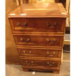 Yew hifi cabinet with lift up lid and faux chest of drawers front