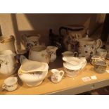 Assorted ceramics including jugs plates Wedgwood Noritake etc