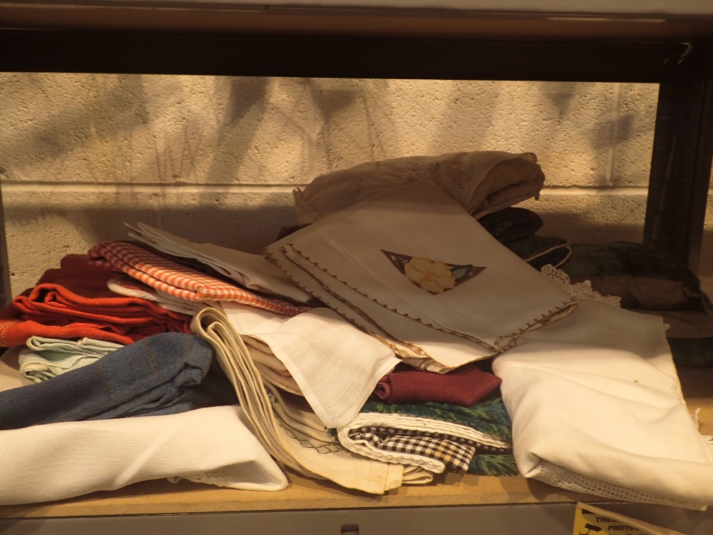 Shelf of mixed linen