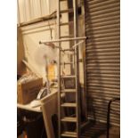 Set of two piece 10 foot aluminium extending ladders ( extended length = 20 foot ) with stand off