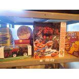 Shelf of assorted childrens toys and games ( new old stock )