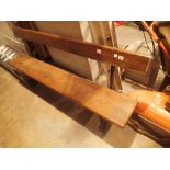 Vintage metal framed hardwood park style bench L: 183 cm