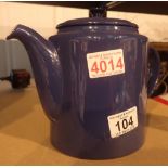 Dark blue Le Creuset teapot CONDITION REPORT: Minor expected straining,