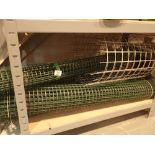 Quantity of green plastic covered garden mesh