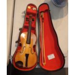 Miniature violin in carry case