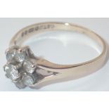 9ct gold ring with seven stones size P