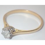 18ct gold diamond solitaire ring size Z+
