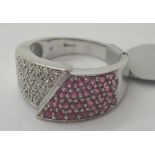 9ct white gold fancy ruby and diamond ba