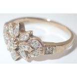 9ct gold ring with diamonds 2.3g size P