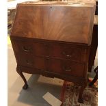 Walnut bureau with two drawers