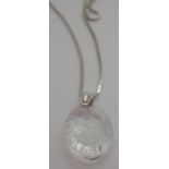 925 silver necklace with crystal thistle