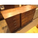 Plan oak chest with two small over four