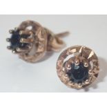 9ct gold stone set earrings