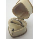 Victorian ivorine ring heart shaped box