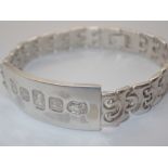 Sterling silver solid bespoke ingot brac